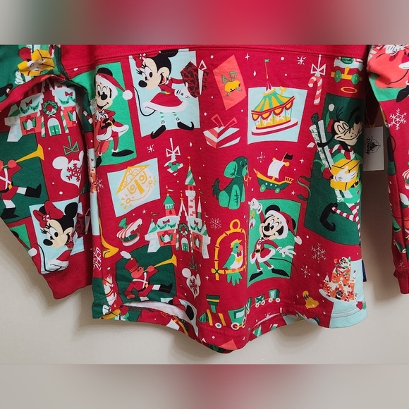 *NWT* Walt Disney World Parks Red XS Christmas Mickey Minnie Goofy Spirit Jersey - Picture 9 of 12